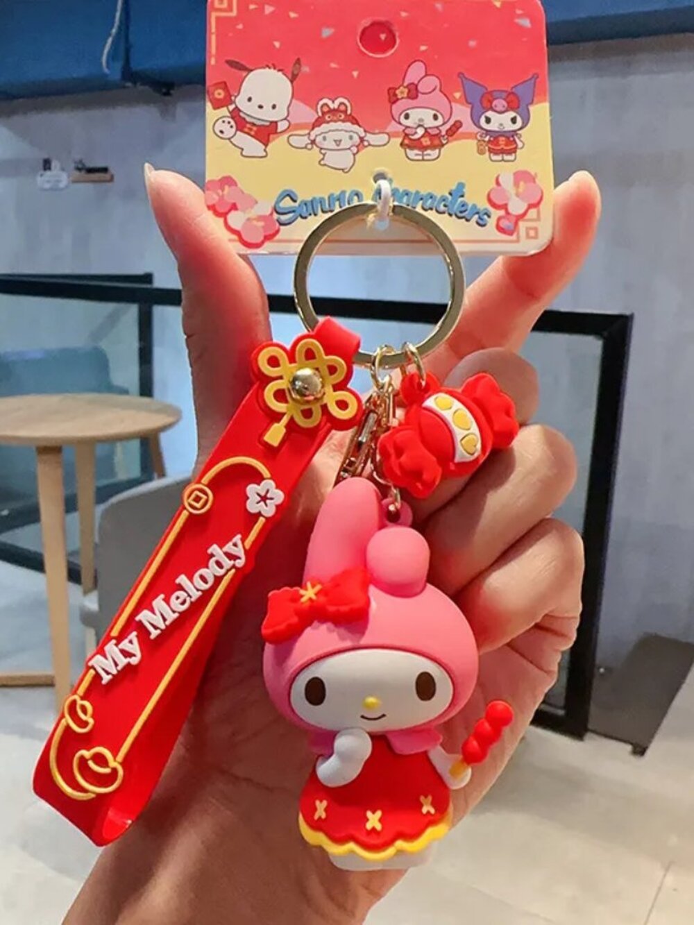 3/$35 Sanrio My Melody Lunar New Year Red Dress Keychain NWT